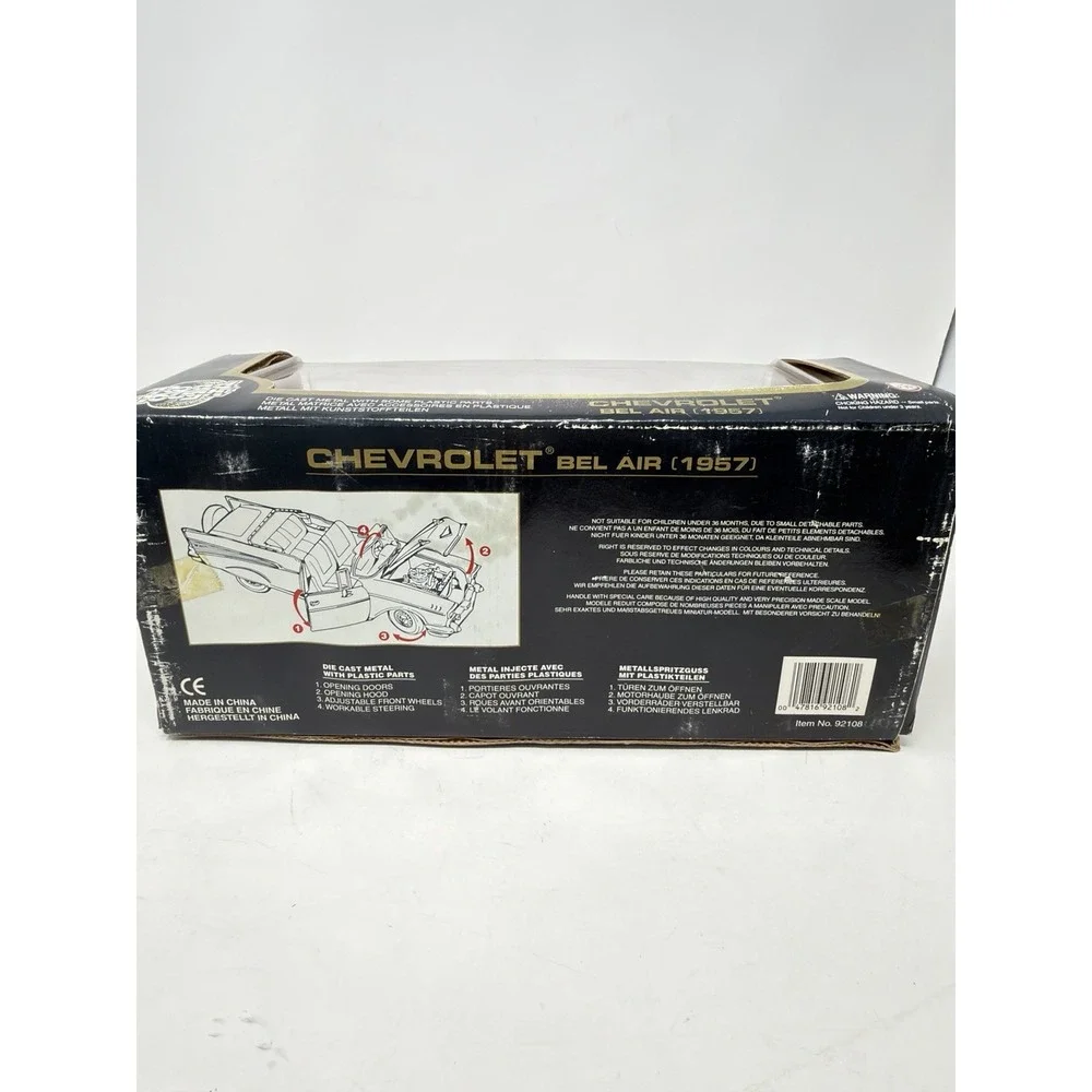 Road‎ Tough 1957 Red Chevrolet Bel Air Convertible Die cast Car 1:18 NIB